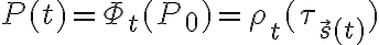  P(t) = \Phi_t (P_0) = \rho_t (\tau_{\vec{s}(t)}) 