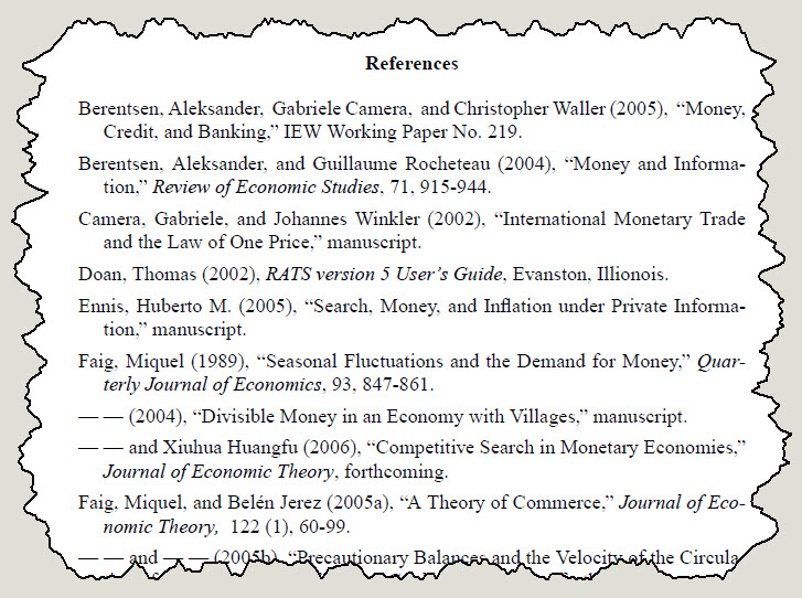 Bibliografia (references) di articolo di periodico scientifico